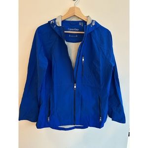 Calvin Klein water resistant hooded jacket in blue